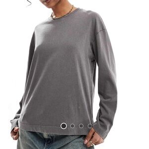ASOS Pull&Bear Gray Long Sleeve Tee